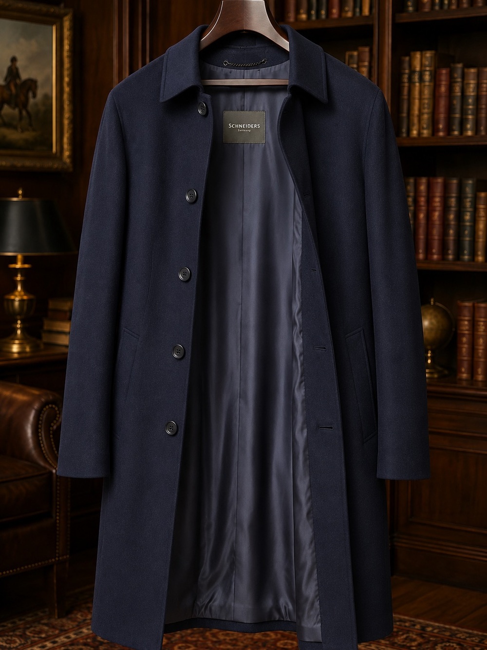 Schneiders Salzburg Midnight Blue Pure Cashmere Overcoat